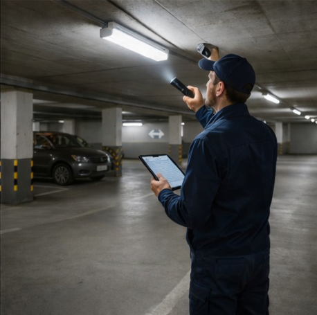 Wartung der Lichttechnik