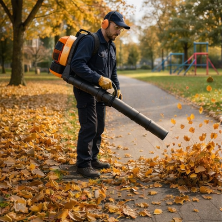 Laub entfernen, Grundstückspflege
